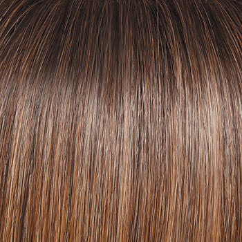 Trendy Fringe & Bun in SS4/10 Rooted Iced Java